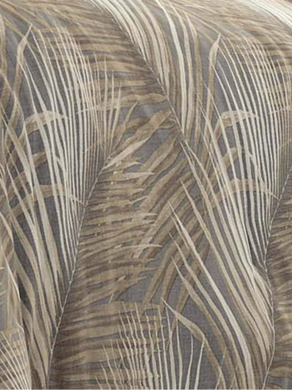 Raffia Palms 4-Piece Brown Botanical Cotton QUEEN Comforter Set NWT
